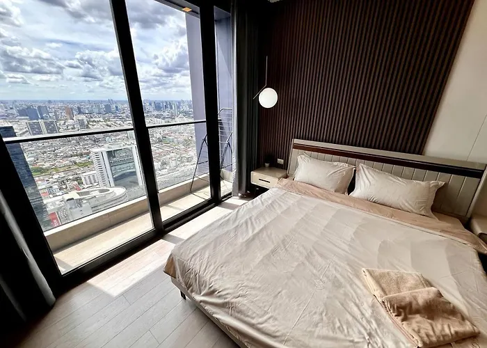Apartment 53fl Skyview With King Bed Pool And Gym Mrt200m Bangkok