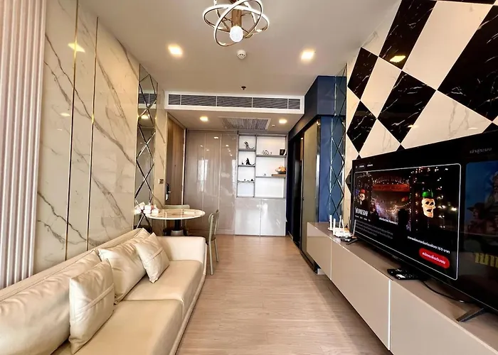 Apartment 53fl Skyview With King Bed Pool And Gym Mrt200m Bangkok